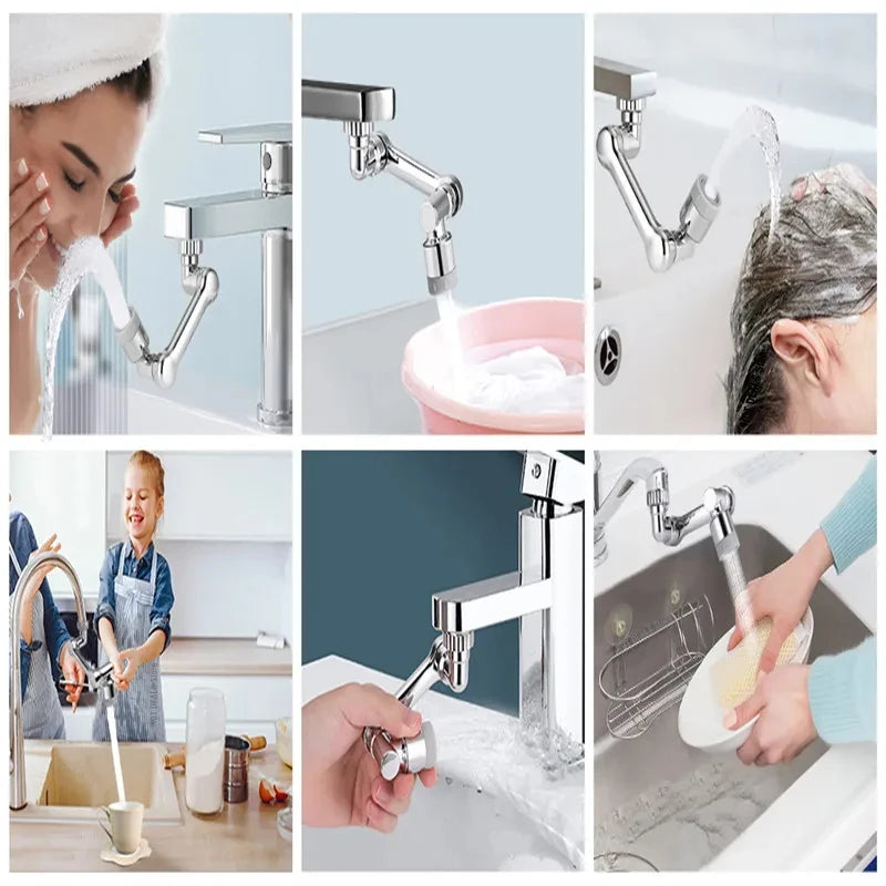 1 ABS Universal Rotating 1080 ° Faucet, Spray Nozzle, Washbasin Faucet, Kitchen Faucet, Extended Aerator Nozzle