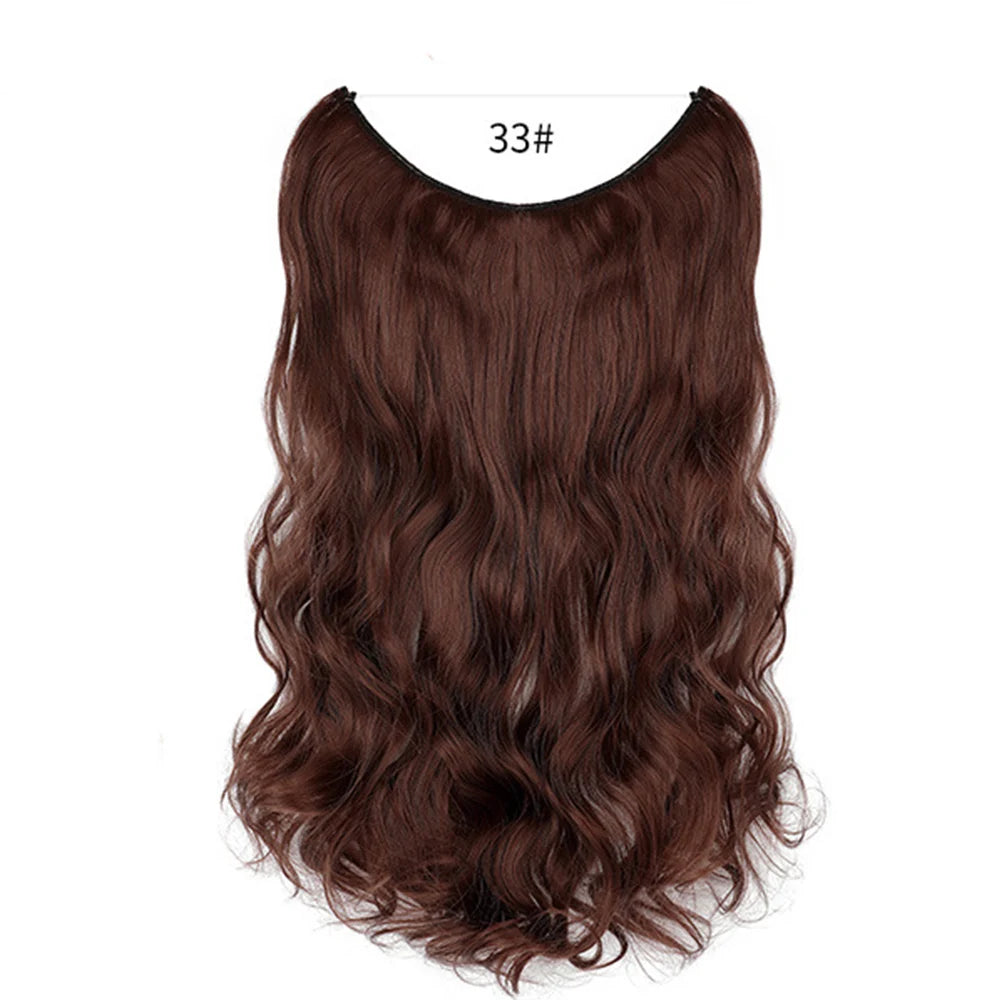 No Clip Synthetic Wave Hair Extensions Invisible Curly wig Accessorie Hairpieces Heat Resistant Long Hair For Women Hairextens