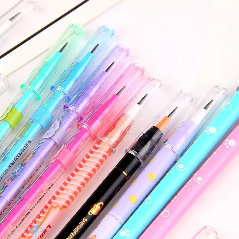 4pcs Non Sharpening Pencils Kawaii Mechanical Pencils for Kids Automatic Pens Replaceble Refills Korean Stationery School Office