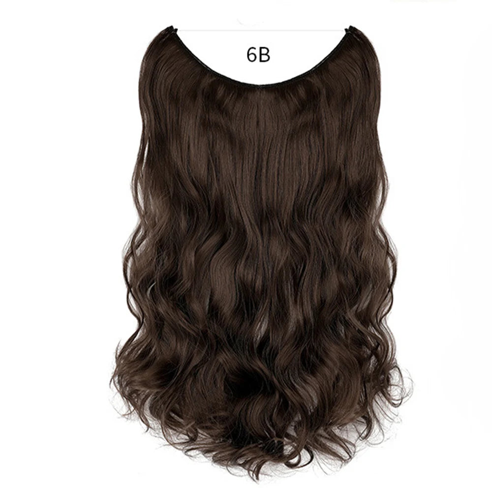 No Clip Synthetic Wave Hair Extensions Invisible Curly wig Accessorie Hairpieces Heat Resistant Long Hair For Women Hairextens