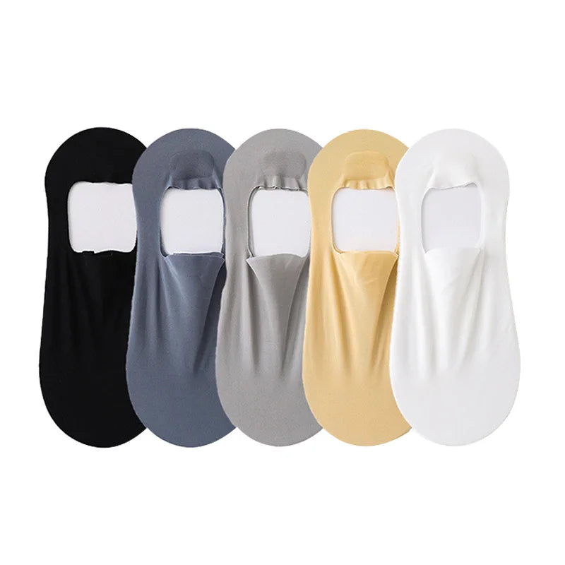 2024 New Summer Invisible Socks For Male Nylon Ice Silk Non-slip Socks No Trace Casual Breathable Sokken Classic Men's Socks