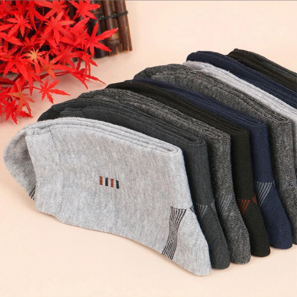 5 Pairs Men's Long Socks Soft Comfortable Wear-resistant Sturdy Casual Simple Fashion Black Large Szie Mid-calf Socks