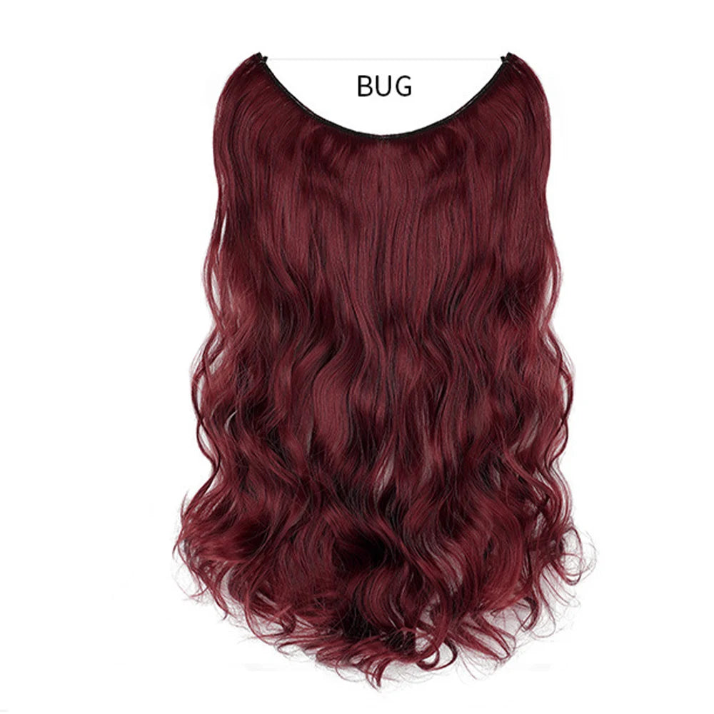 No Clip Synthetic Wave Hair Extensions Invisible Curly wig Accessorie Hairpieces Heat Resistant Long Hair For Women Hairextens