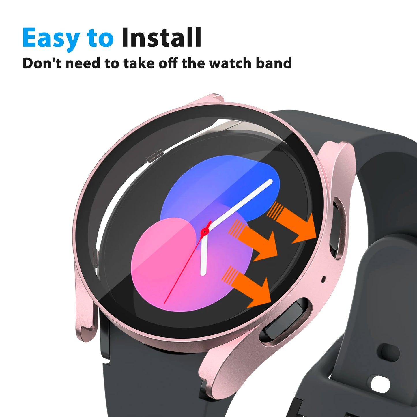 Tempered Glass PC Case For Samsung Galaxy Watch 4 5 6 44mm 40mm All Coverage Protective Bumper Cover For Galaxy Watch 5 6 Shell