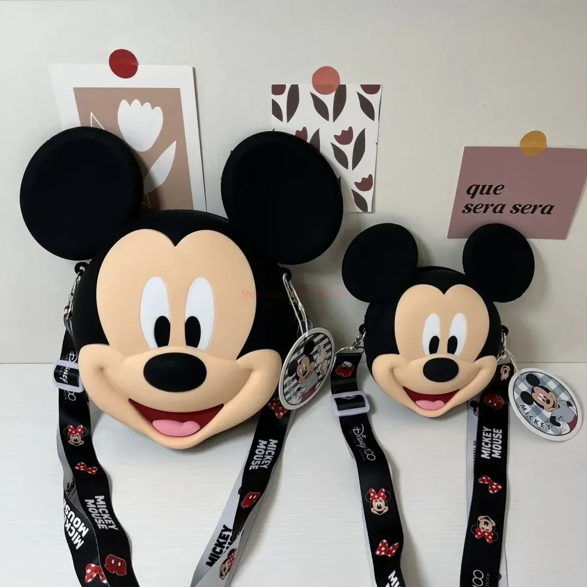 Original Disney Anime Kawaii Minnie Mickey Mouse Silicone One Shoulder Bag Leisure Fashion Zero Purse Birthday Gift For Girl