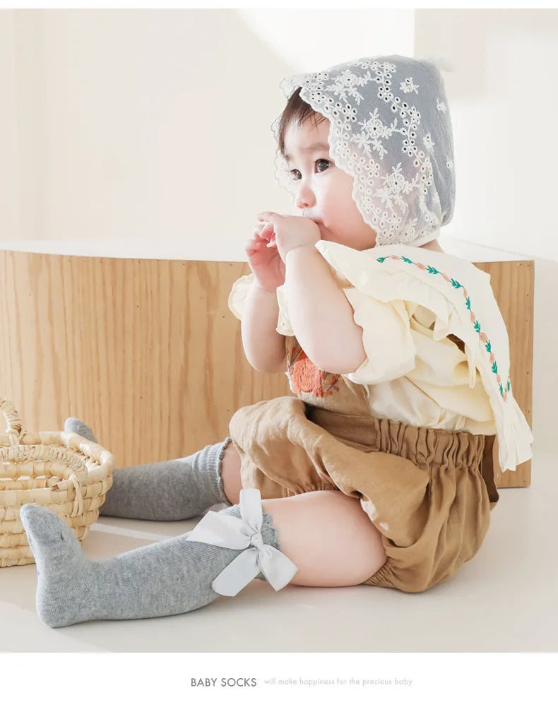 Baby Socks Big Bow Girls Student Princess Socks Children Kids Boys Cotton Toddler Stockings Infant Accessories Newborn Clothes