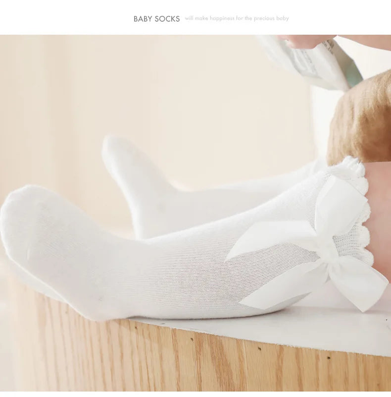 Baby Socks Big Bow Girls Student Princess Socks Children Kids Boys Cotton Toddler Stockings Infant Accessories Newborn Clothes