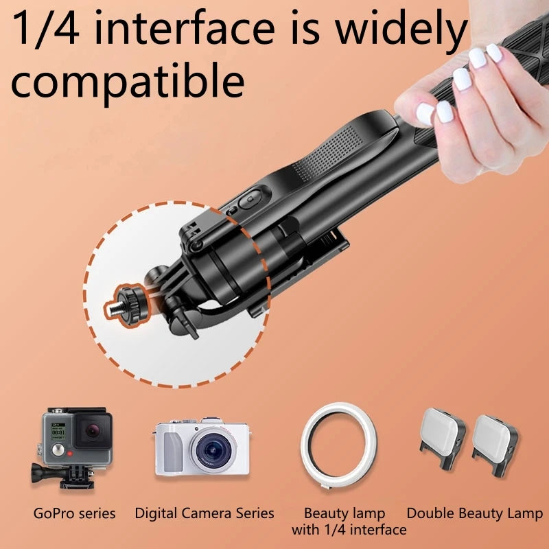 1530mm Wireless Selfie Stick Tripod Stand Foldable Monopod With Led Light For Smartphones Balance Steady Shooting Live