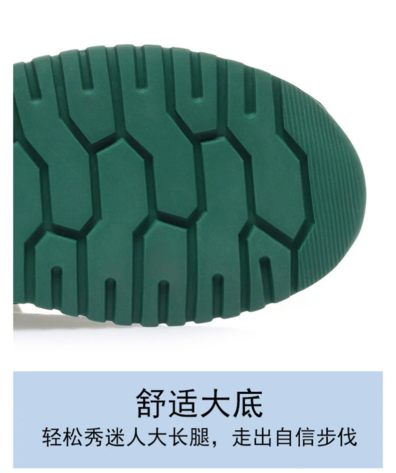 Spring Autumn Fashion Chunky Causal Women Mother Shoes Walking Comfortable Soft Leather Running Non-slip Soft Leather Sneakers