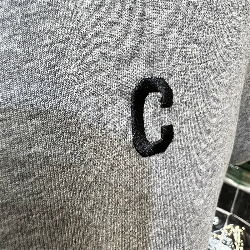 Large size women's cotton short sleeve T-shirt fat MM 2023 summer new color-block letter embroidery simple versatile top