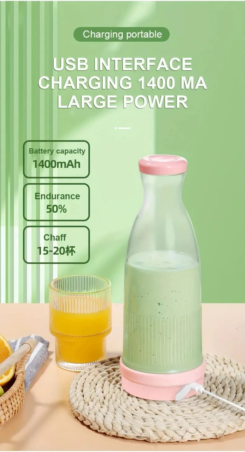 Electric Juicer Cup 6 Blades Blender Milkshake Machine USB Portable Fruit Milk Mixing Tool Mini Fresh Juice Blender Sport Bottl