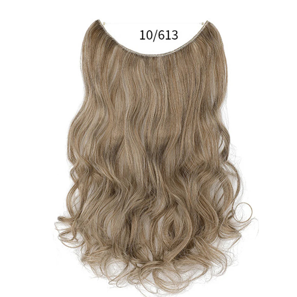 No Clip Synthetic Wave Hair Extensions Invisible Curly wig Accessorie Hairpieces Heat Resistant Long Hair For Women Hairextens