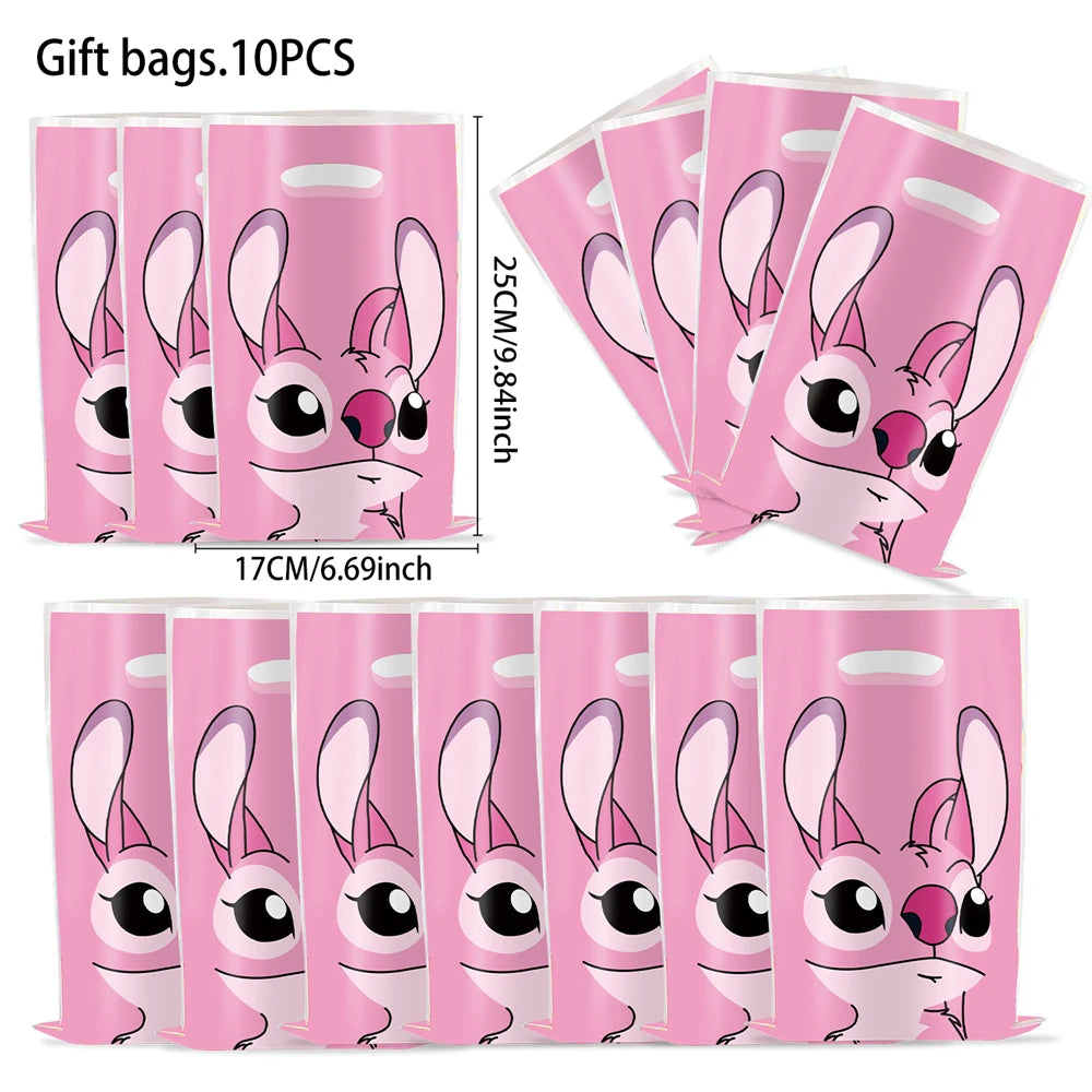 10pcs Loli Stitch Party Gift Bags Couple Stitch Candy Bags Child Party Loot Bags Boy Girl Birthday Party Favors Supplies Decor