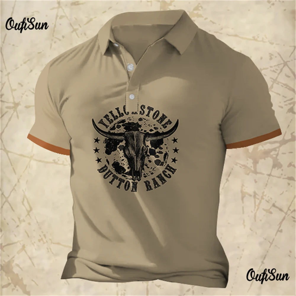 Fashion Men's Polo Shirt Graphic Design Summer Short Sleeve Casual Button-Down Tops Oversized Male Clothing Golf T-Shirt