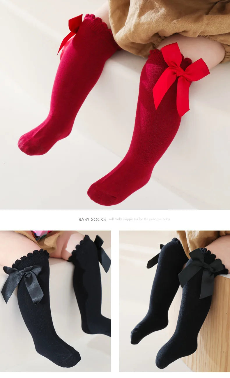 Baby Socks Big Bow Girls Student Princess Socks Children Kids Boys Cotton Toddler Stockings Infant Accessories Newborn Clothes