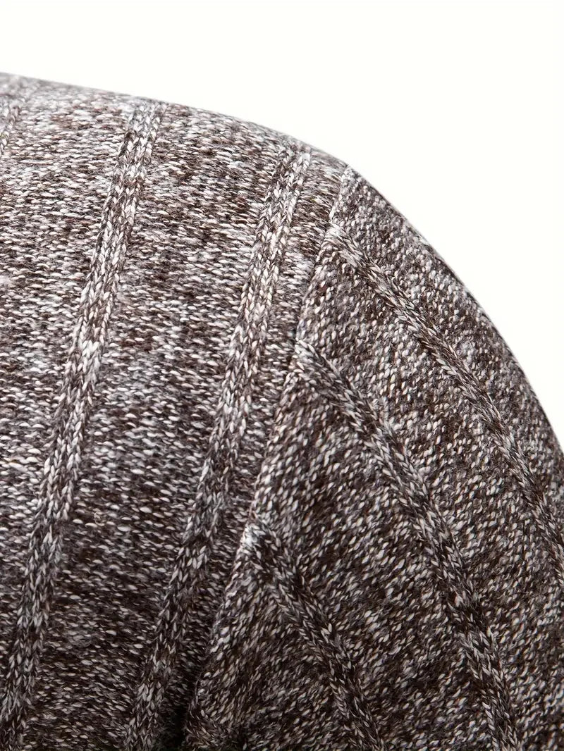 Men Pullover Autumn Winter Solid Color Stand Collar Leisure And Comfortable Zipper High Collar For Warmth Slim Fit Sweater