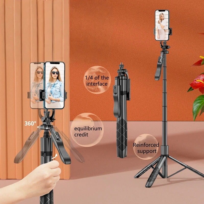 1530mm Wireless Selfie Stick Tripod Stand Foldable Monopod With Led Light For Smartphones Balance Steady Shooting Live