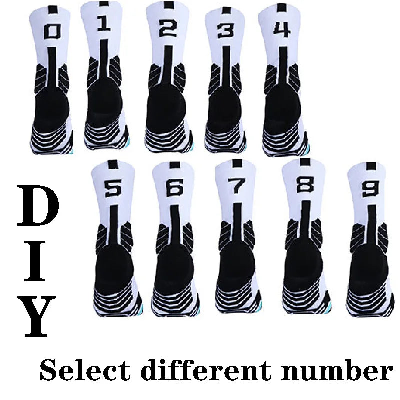 High Quality Elite Basketball Socks Compression Men's Cycling Socks With Number Adults Towel Bottom Outdoor Sports Socks Unisex