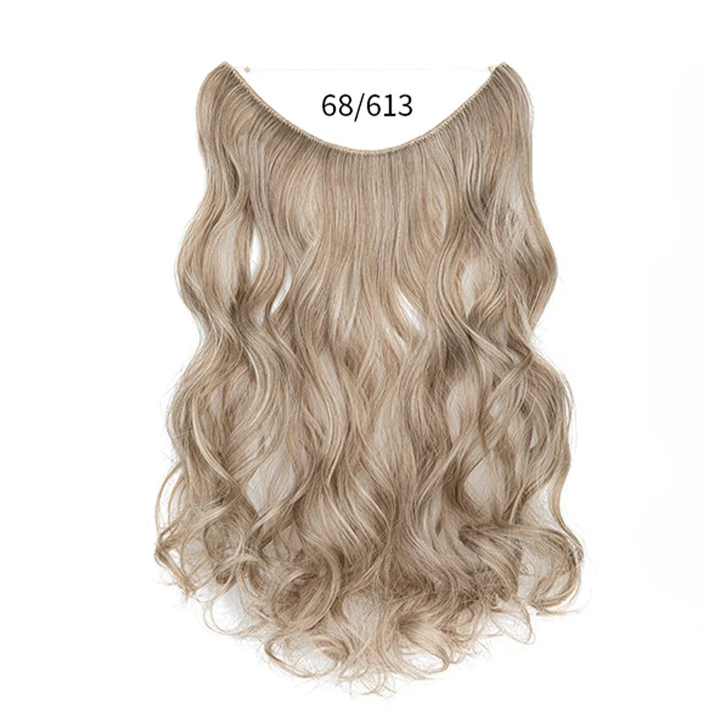 No Clip Synthetic Wave Hair Extensions Invisible Curly wig Accessorie Hairpieces Heat Resistant Long Hair For Women Hairextens