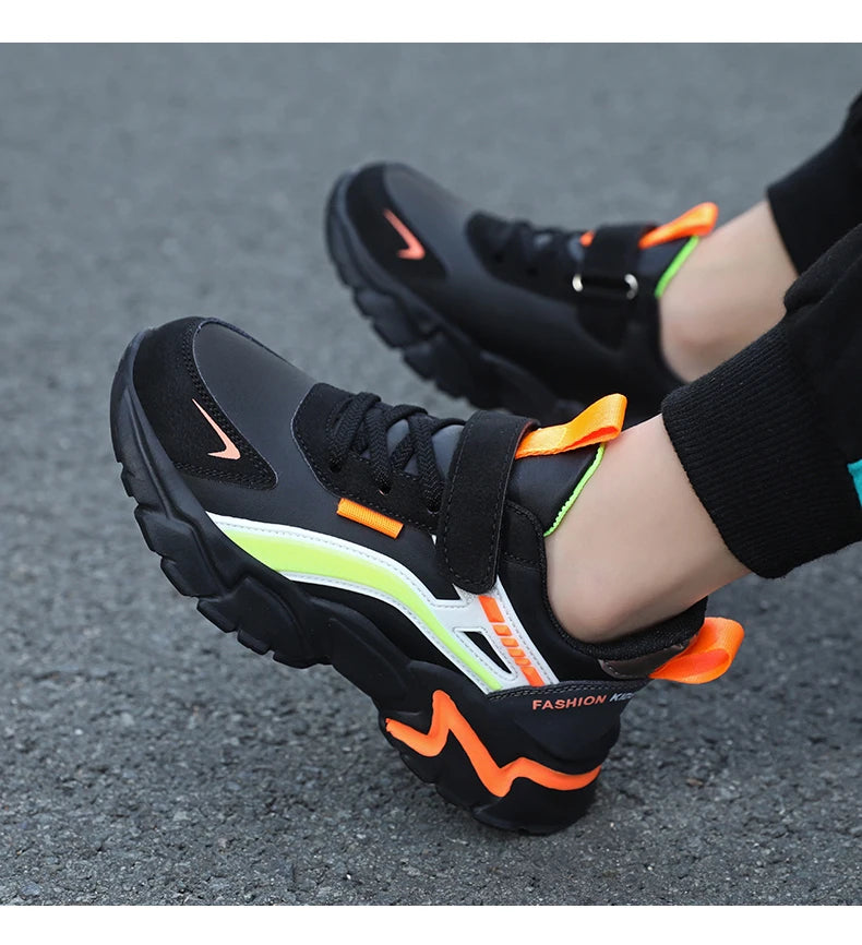Children Boys Shoes Leather Waterproof Sports Running Kids Lightweight Boy Casual Fashion Sneakers Outdoor School Students Shoes