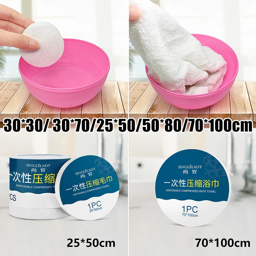 1pc Disposable Compressed Towel Magical Bath Travel Reusable Cotton Towel Washing Hotel Home Textile Cotton Towel