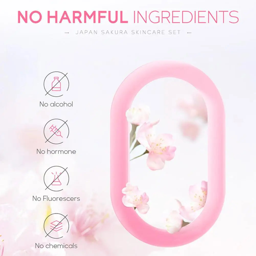 5PCs Facial Skin Care Set Gentle Skin Cleaning Travel Skincare Set For Girls W/ Cleanser Toner Face Serum Cream Eye Cream