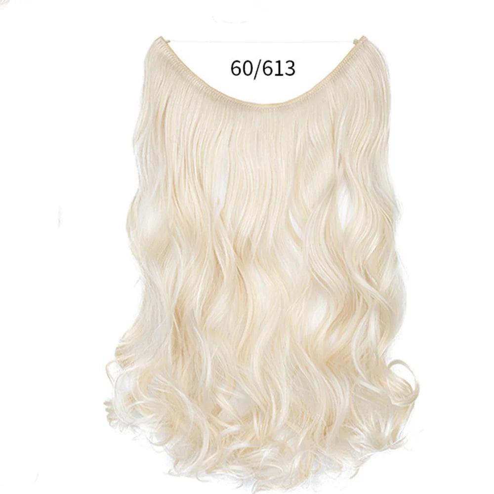 No Clip Synthetic Wave Hair Extensions Invisible Curly wig Accessorie Hairpieces Heat Resistant Long Hair For Women Hairextens