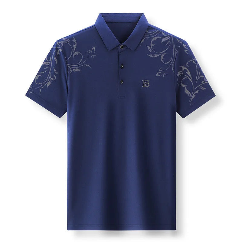 2024 New Fashion Men's Polo Shirt Short Sleeve Letter Printed Summer Shirt Solid Loose Fit Polo Shirt for Male Clothing