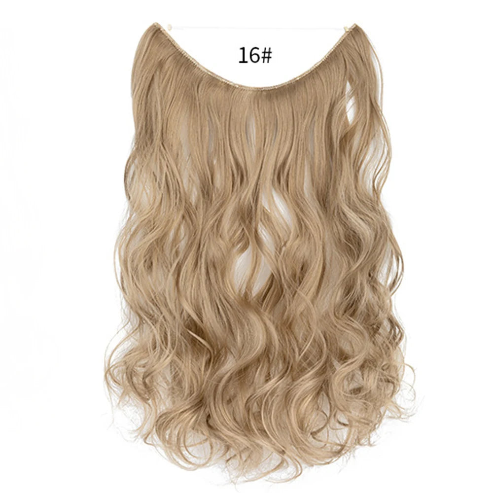 No Clip Synthetic Wave Hair Extensions Invisible Curly wig Accessorie Hairpieces Heat Resistant Long Hair For Women Hairextens