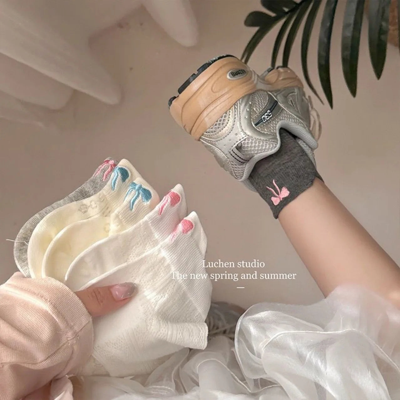 Summer Embroidery Bow Knot Short Socks Harajuku Cute Lolita Casual Funny Ankle Socks Spring Summer Breathable Female Tube Sock