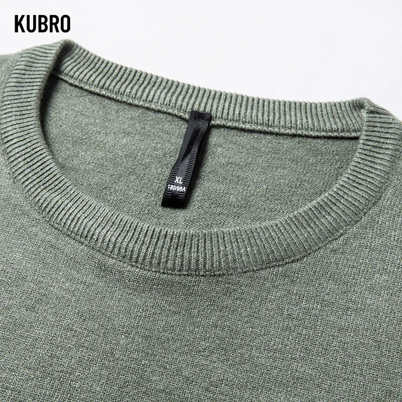 KUBRO Sweaters Men 2023 Autumn Winter New Warm Youth O-neck Men's Wool High Quality Fashion Casual Comfortable Pullover Male