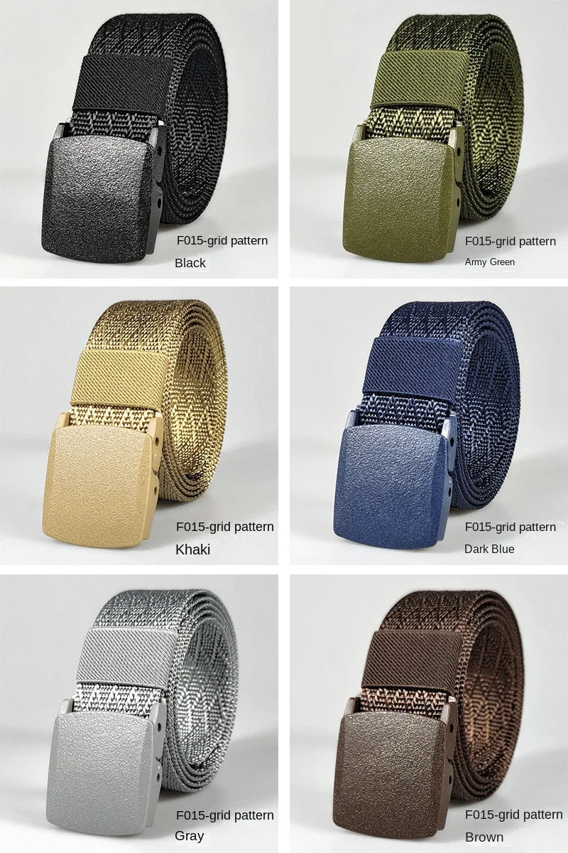 Black Green White Red Blue Men Automatic Buckle Nylon Belt Waist Canvas Belts Outdoor Strap Travel Sports Belt for Women