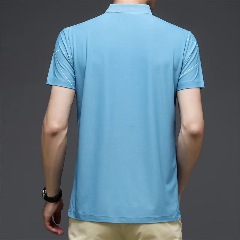 2024 Summer New Men's Printed Short Sleeved POLO Shirt Comfortable and Cool Casual Fashion T-shirt