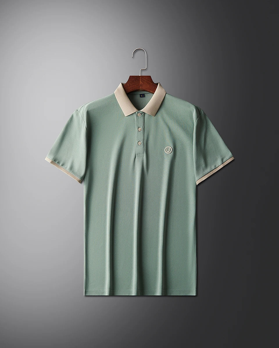 Light luxury fashion letter embroidery short sleeve POLO shirt men's summer New youth casual ice silk breathable golf T-shirt
