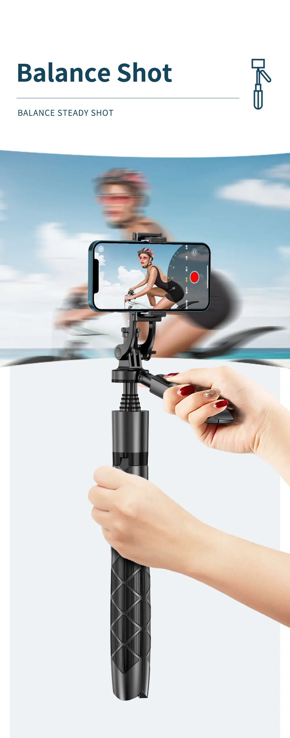 1530mm Wireless Selfie Stick Tripod Stand Foldable Monopod With Led Light For Smartphones Balance Steady Shooting Live
