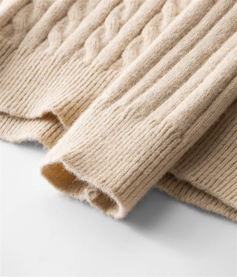 Men's Cashmere Blend Large Size Sweaters Autumn Winter Half High Neck Zipper Casual Knit Pullovers Men Long Sleeve Warm Jumper