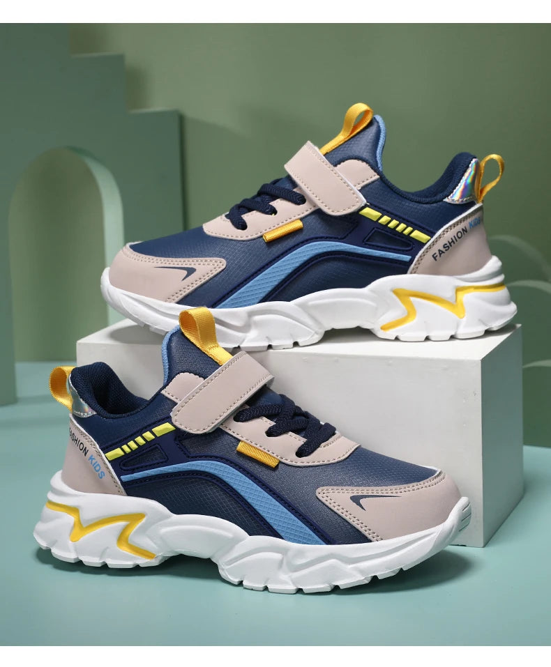 Children Boys Shoes Leather Waterproof Sports Running Kids Lightweight Boy Casual Fashion Sneakers Outdoor School Students Shoes
