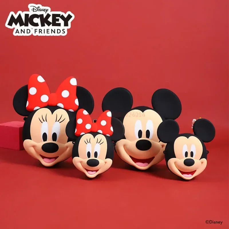 Original Disney Anime Kawaii Minnie Mickey Mouse Silicone One Shoulder Bag Leisure Fashion Zero Purse Birthday Gift For Girl
