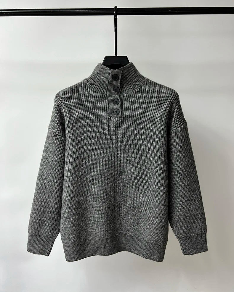 High end men's trendy jacquard knitted sweater 2023 autumn and winter new casual fashion thickened warm high collar pullover