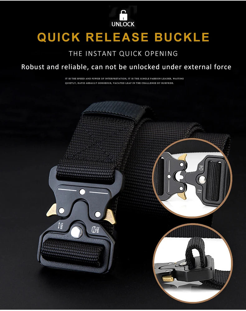 Genuine Tactical Belt Quick Release Outdoor Military Belt Soft Real Nylon Sports Accessories Men And Women Black Belt