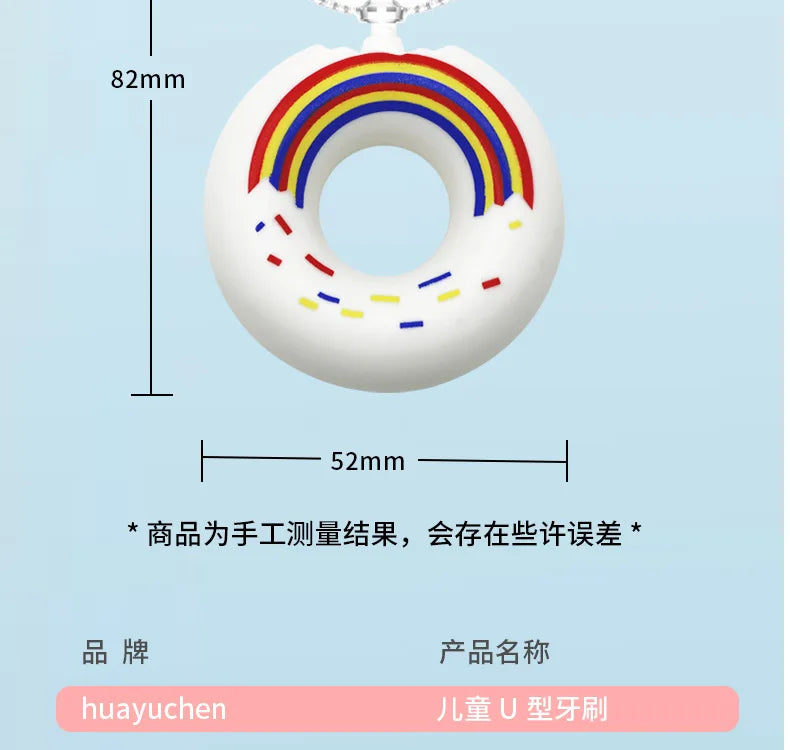 Children 360 Degree Doughnut Manual Toothbrush Kids Silicone U-shaped Tooth Brush Cartoon Gift For 2-6-12 Years Old