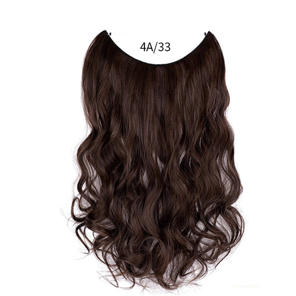 No Clip Synthetic Wave Hair Extensions Invisible Curly wig Accessorie Hairpieces Heat Resistant Long Hair For Women Hairextens