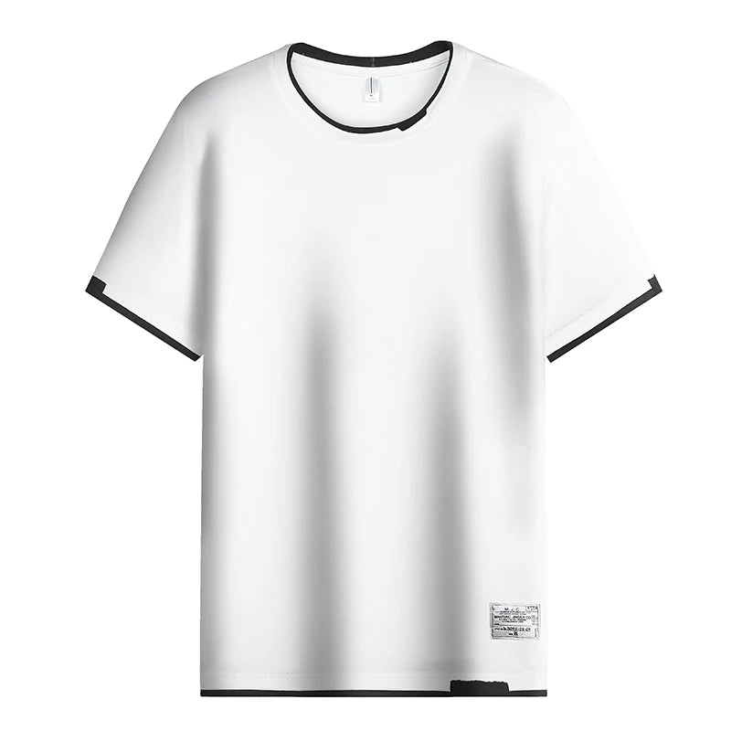 FGKKS 2024 Casual T-shirt For Men Pure Cotton Breathable Fashion Short Sleeve High Quality Design Casual T-shirt For Men