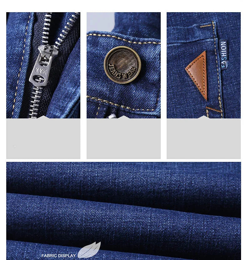 Men Fashion Straight Jeans Men 2024 New Stretch Slim Fit Pants Comfortable Soft Business Denim Trousers Male Brand Clothing