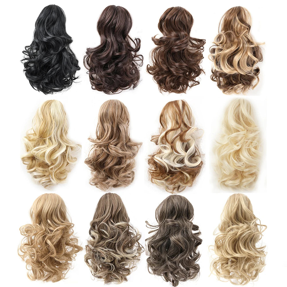 Short Curly Wavy Synthetic Ponytail Wig Hair Extensions Hair Clip In Pony Tails Hairpieces Natural Soft Daily