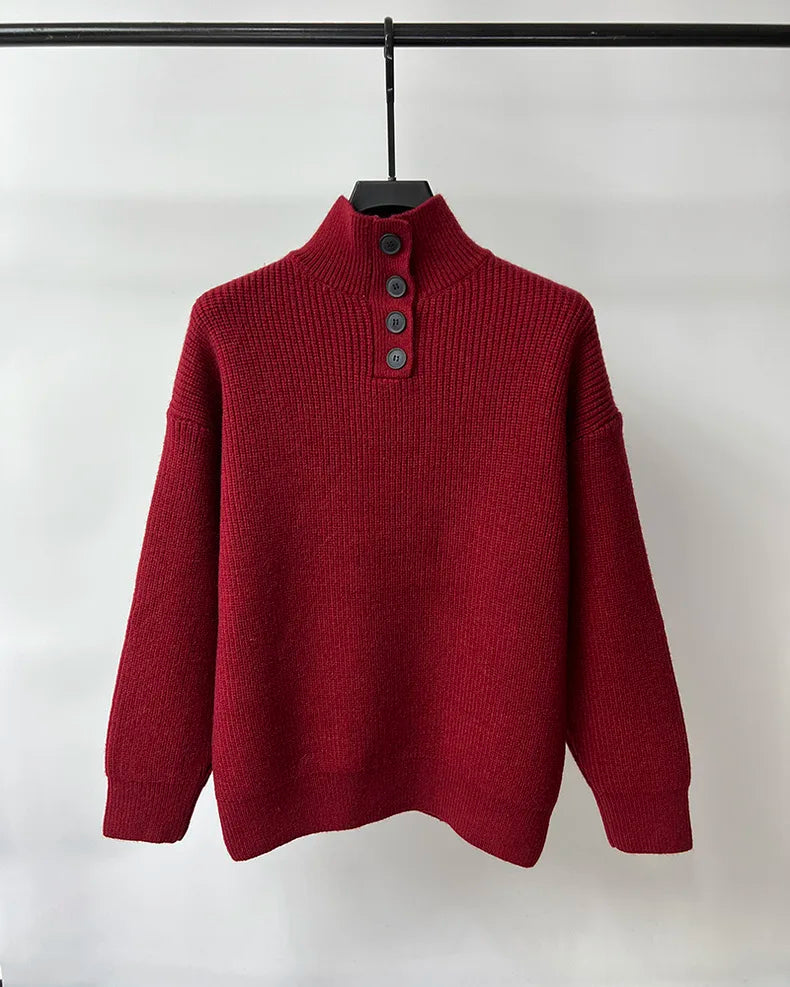 High end men's trendy jacquard knitted sweater 2023 autumn and winter new casual fashion thickened warm high collar pullover