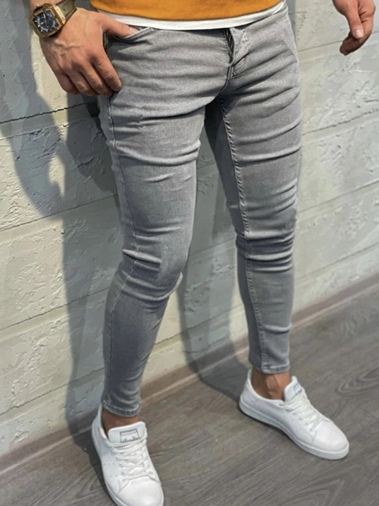 Fashion Men Casual Pants Stretch Jeans Skinny Vintage Wash Plus Size Jean Slim Clothing Male High Quality Hip Hop Denim Trousers