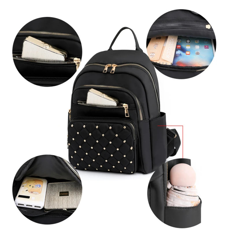 Fashion Bagpack Women High Quality Nylon Backpacks Female Big Travel Back Bag Large School Bags for Teenage Girls Shoulder Bag