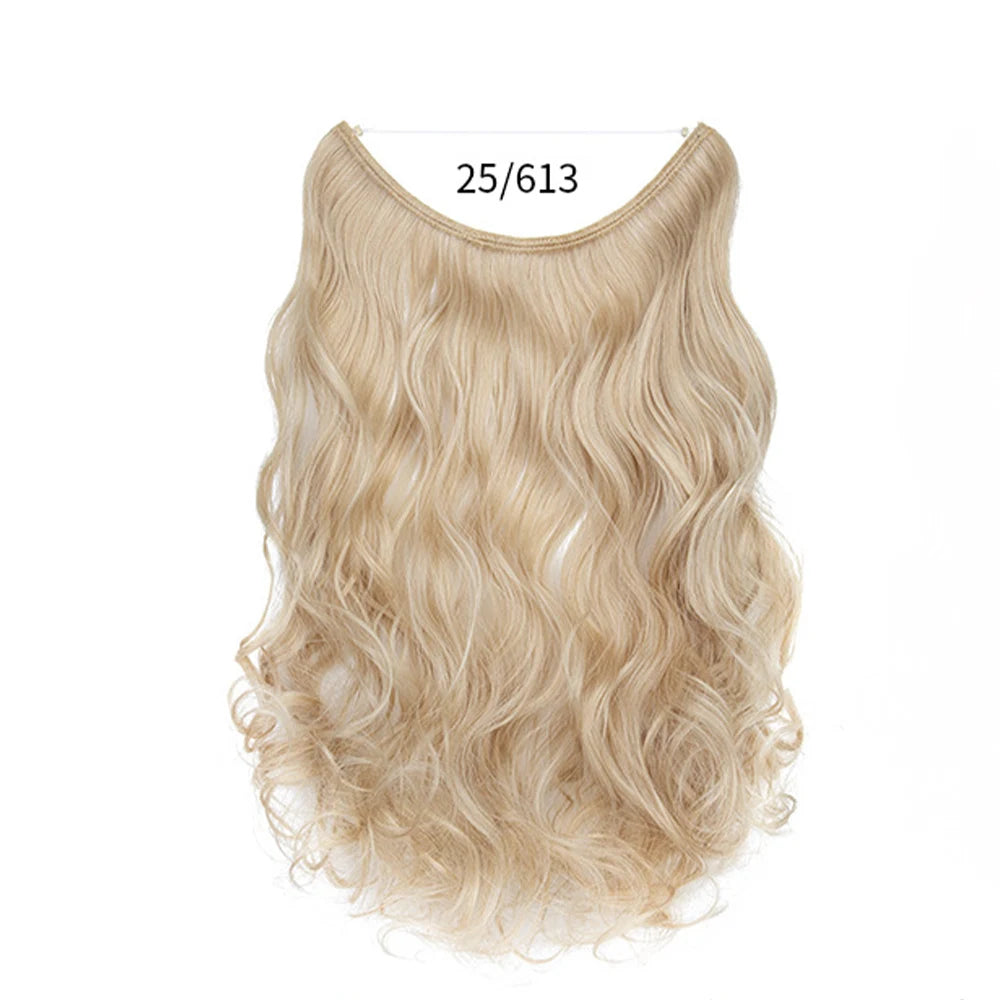 No Clip Synthetic Wave Hair Extensions Invisible Curly wig Accessorie Hairpieces Heat Resistant Long Hair For Women Hairextens