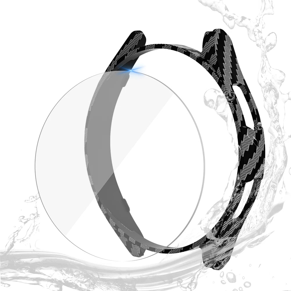 Glass+Case for Samsung Galaxy Watch 6 40mm 44mm,PC Matte Cover Protective Bumper Shell for Galaxy Watch 6 Classic 43mm 47mm